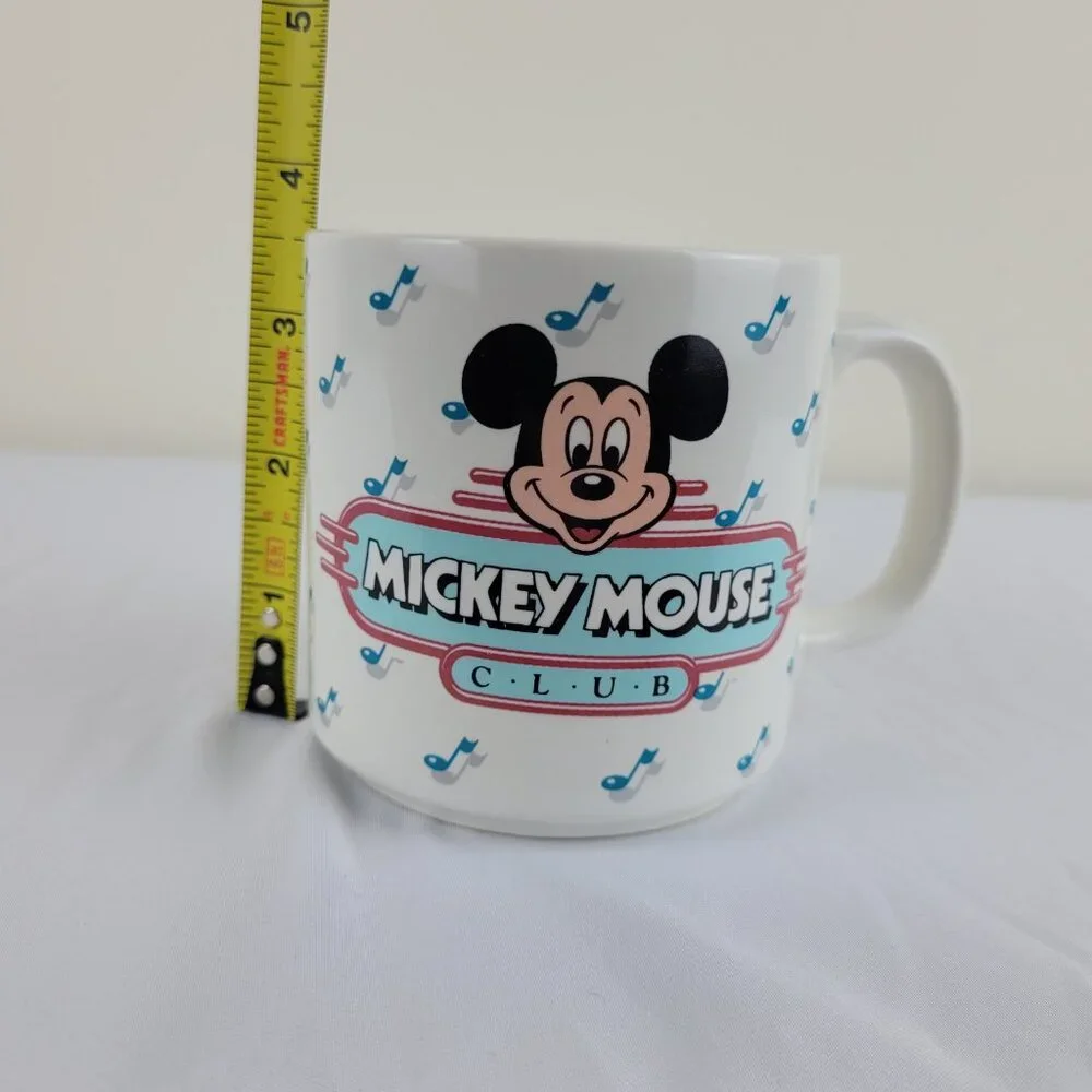 Vintage Disney Mickey Mouse Club Mug. Taiwan retro diner music notes jukebox 50s